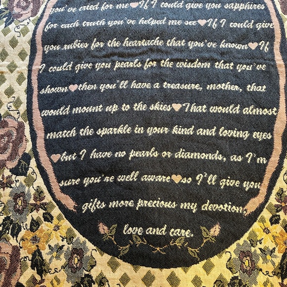 Tapestry blanket! Mother’s Day gift, throw blanket floral, Woven Afghan! - Picture 3 of 4